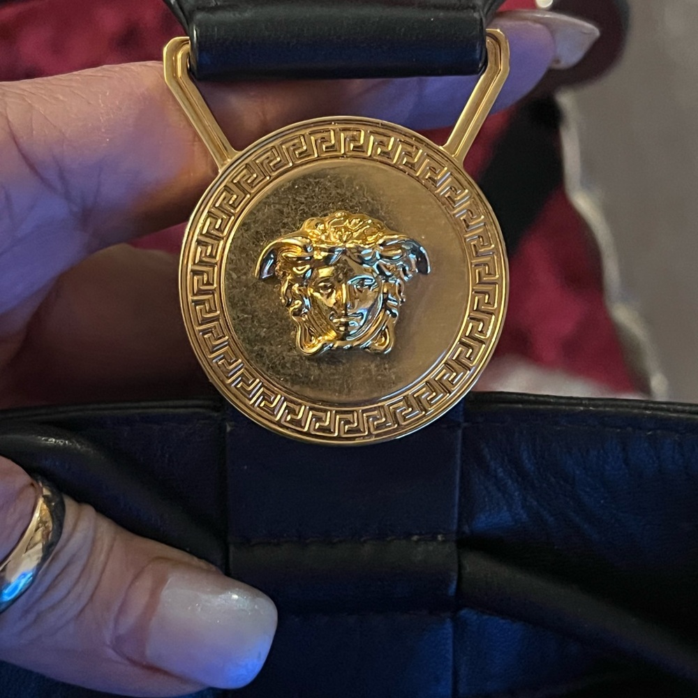 Versace Black Quilted Medusa Backpack/Bag with Gold hardware - Picture 5 of 11